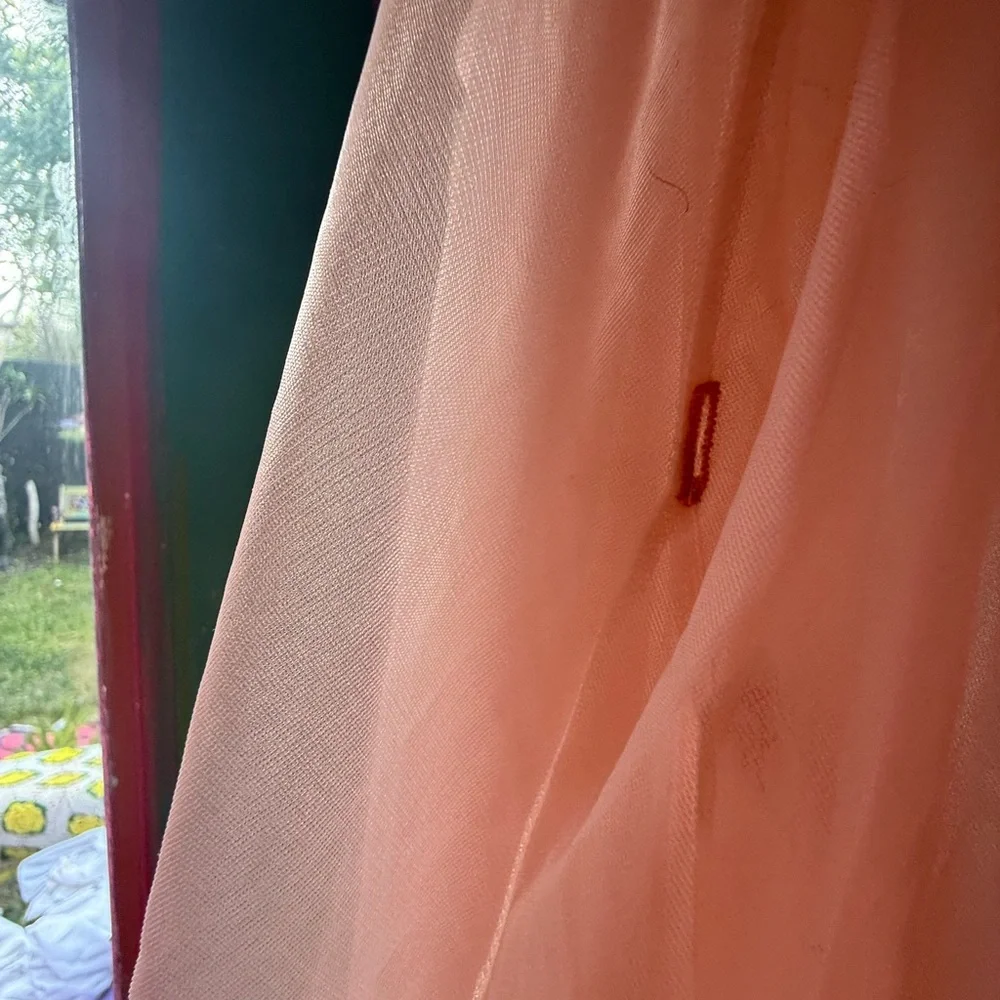 Elegant Peach Dress with Gold Accents - Picture 7 of 7